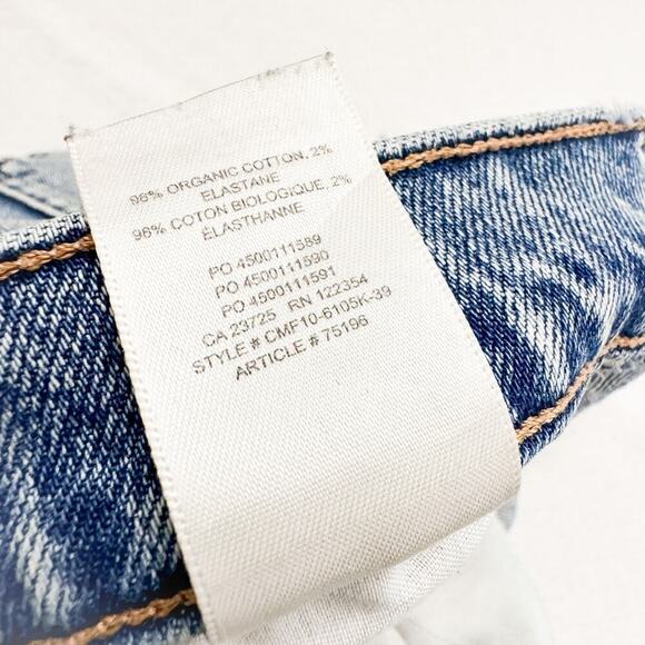 Denim Forum The Arlo High Rise Straight Denim Jeans Acid Wash Raw Hem Size 27 - Picture 6 of 9